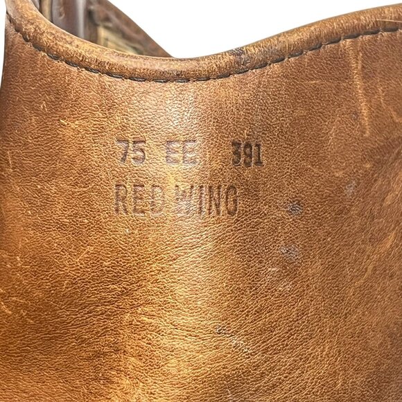 Vintage 391 RED WING SHOES 8.5 EE Steel Toe Work Boots Wide Width Vertical Tag - Picture 9 of 9